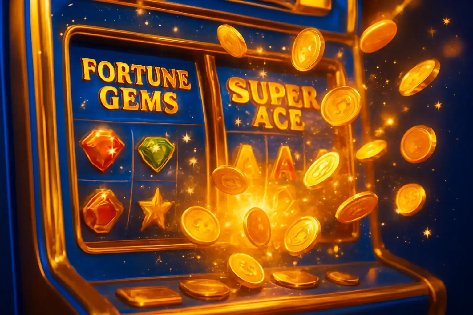 Bright Philippine casino slot machines with JILI symbols and exploding gold coins